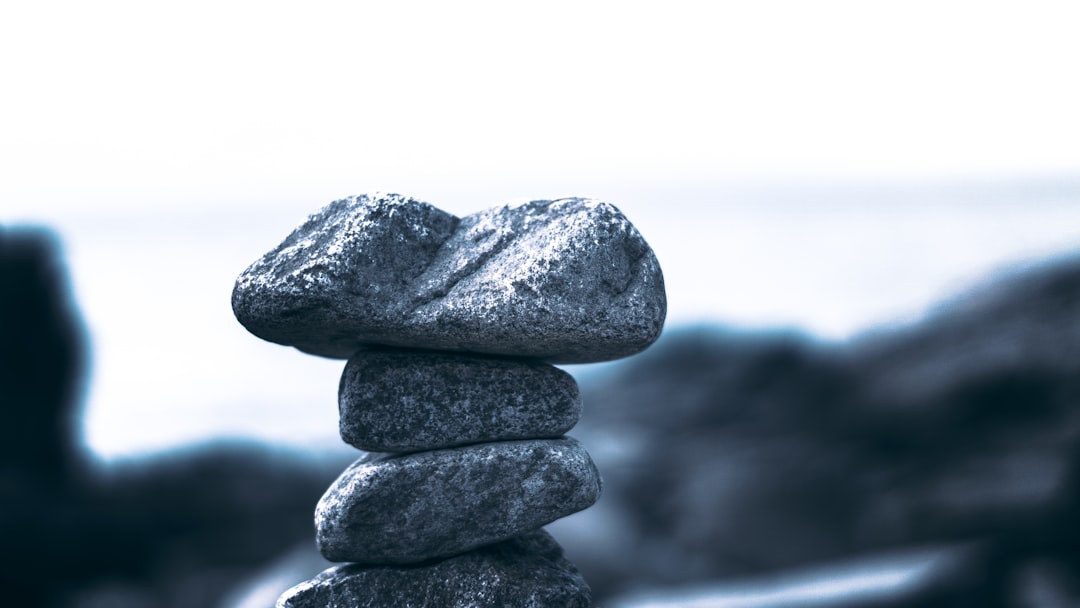 gray and black stone stack