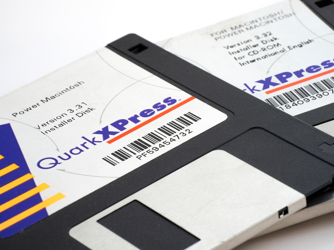 two floppy diskettes representing data storage and memory