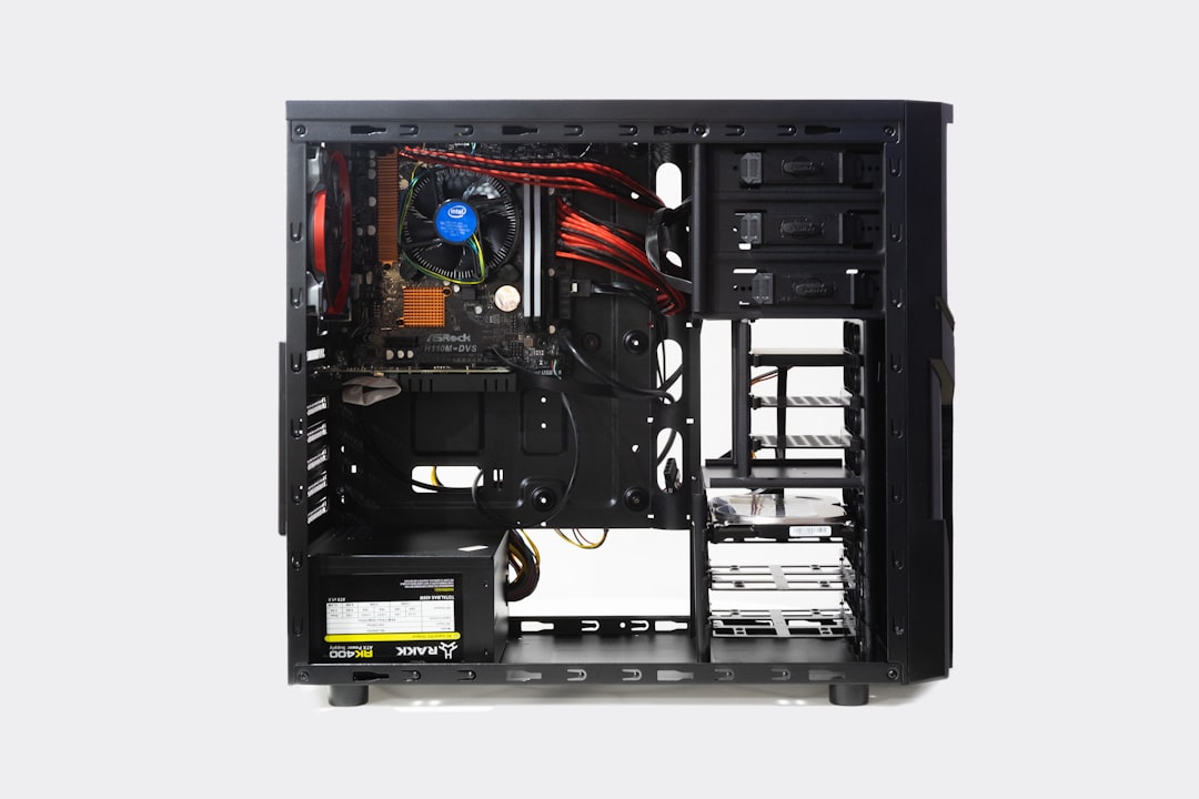 black computer server tower