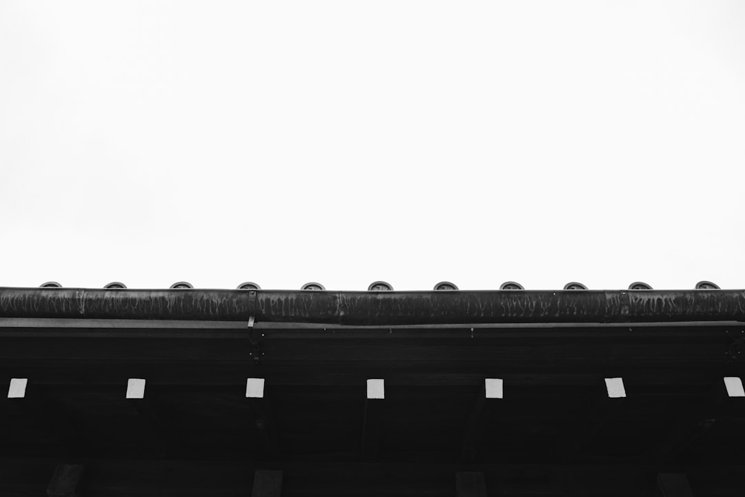 black and white photo of a building