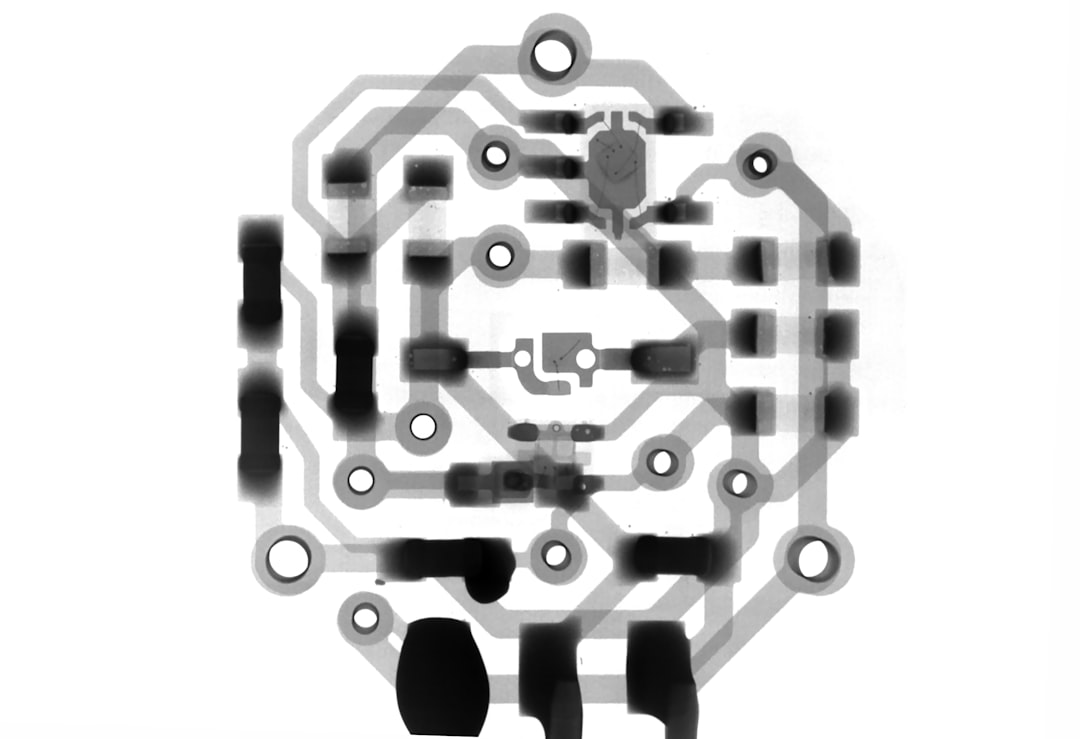gray and black circuit illustration