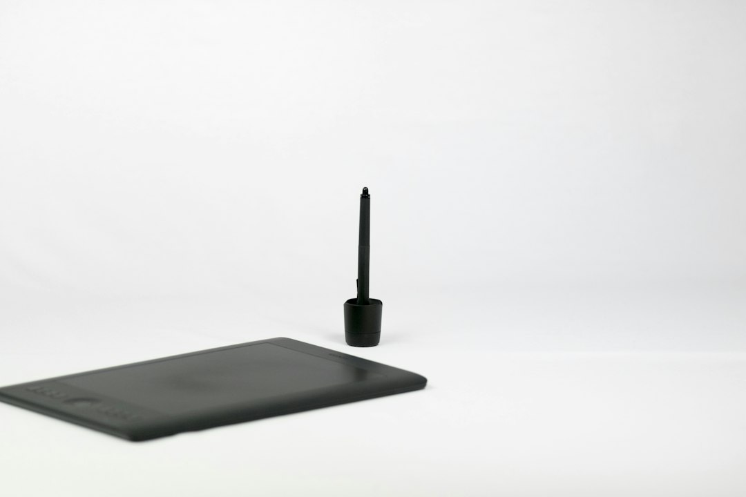 black stylus on a drawing tablet